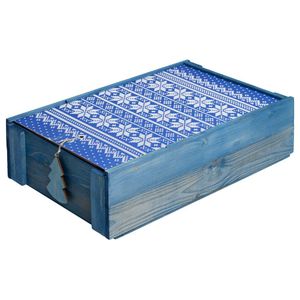 Коробка деревянная «Скандик», большая, синяя