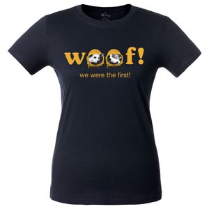 Футболка женская «Woof» , тёмно-синяя