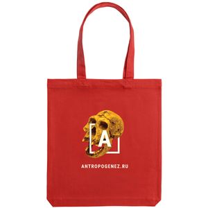 Холщовая сумка «Антропогенез», красная