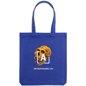 Холщовая сумка «Антропогенез», синяя