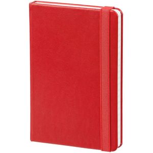 Ежедневник с твердой обложкой, выполнен из материала Replica, красный РР, дополнен резинкой и ляссе в цвет обложки. Блок недатированный 212, без...
