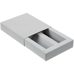 Коробка-пенал из картона FBB Board 255 г/м⊃2; с ложементом. Размер отделений 10х2,8х2,7 см и 10х4х2,7 см.