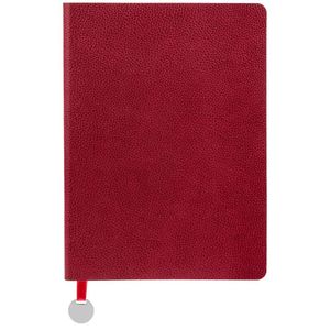 Ежедневник с гибкой обложкой, выполнен из материал La Fite, красный РР, дополнен ляссе в цвет обложки с металлическим шильдом. <br/>Блок 985, без...