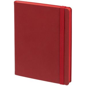 Ежедневник с твердой обложкой выполнен из материала Nice Touch, красный PP, и дополнен резинкой шириной 1 см, капталом и ляссе красного цвета....