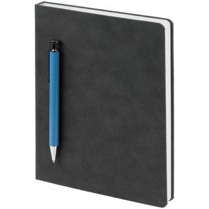 Ежедневник Magnet с ручкой, серый с голубым