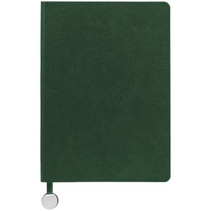      Ежедневник с твердой обложкой, выполнен из материала La Fite, зеленый, дополнен ляссе в цвет обложки с металлическим шильдом. Блок 985, без...