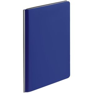 Ежедневник с гибкой обложкой и металлическим корешком, выполнен из материала Soft Touch Ultra, синий НН, дополнен серебристым обрезом блока и...