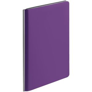 Ежедневник с гибкой обложкой и металлическим корешком, выполнен из материала Soft Touch, фиолетовый UU, дополнен серебристым обрезом блока и...