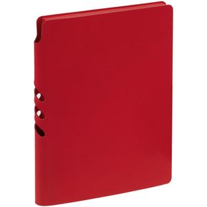 Гибкая обложка выполнена из материала Soft Touch Ultra, красный РР. Внутри корешка — специальное место для крепления ручки размером до 15х0,9 см....