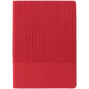 Ежедневник с гибкая обложкой выполнен из материала Soft Touch Ultra, красный РР и Latte, красный (внутренний материал); дополнен ляссе красного цвета...