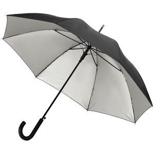 Легкий зонт-трость классической формы, который выглядит не скучно благодаря современным деталям исполнения — серебристому покрытию на внутренней части...