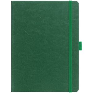 Еженедельник в твердой обложке выполнен из материала Nebraska, зеленый FF, дополнен резинкой, петлей для ручки и ляссе зеленого цвета. Блок 201, без...