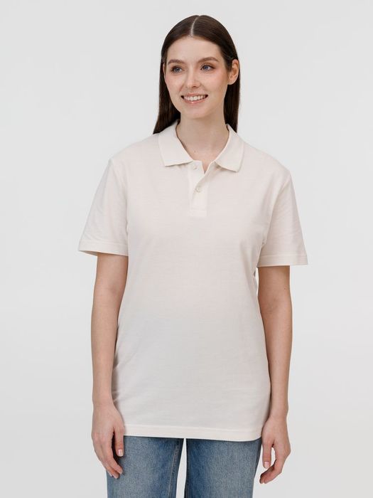 Рубашка поло унисекс Pulse, молочно-белая