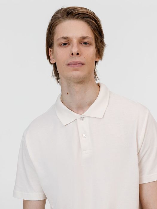 Рубашка поло унисекс Pulse, молочно-белая