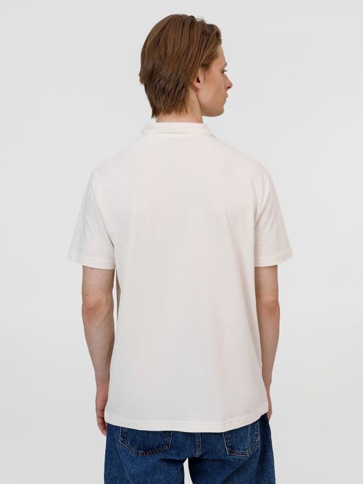 Рубашка поло унисекс Pulse, молочно-белая