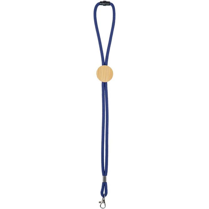 Шнурок для бейджа Tube Wood, синий