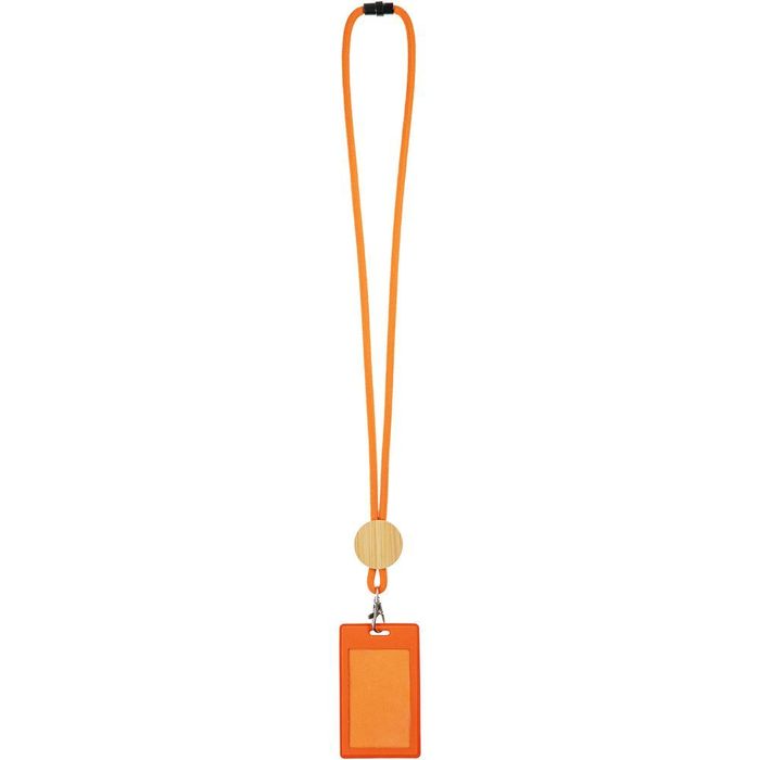 Шнурок для бейджа Tube Wood, оранжевый