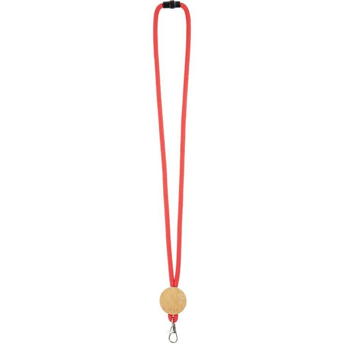Шнурок для бейджа Tube Wood, красный