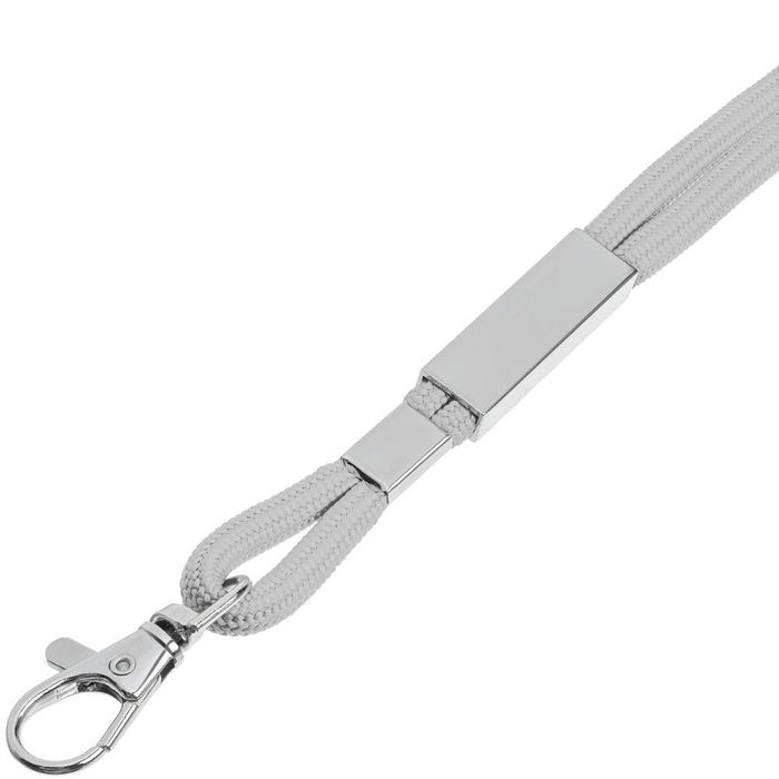 Шнурок для бейджа Tube Metal, серый