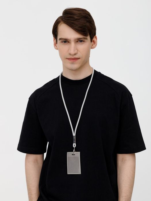 Шнурок для бейджа Tube Metal, серый