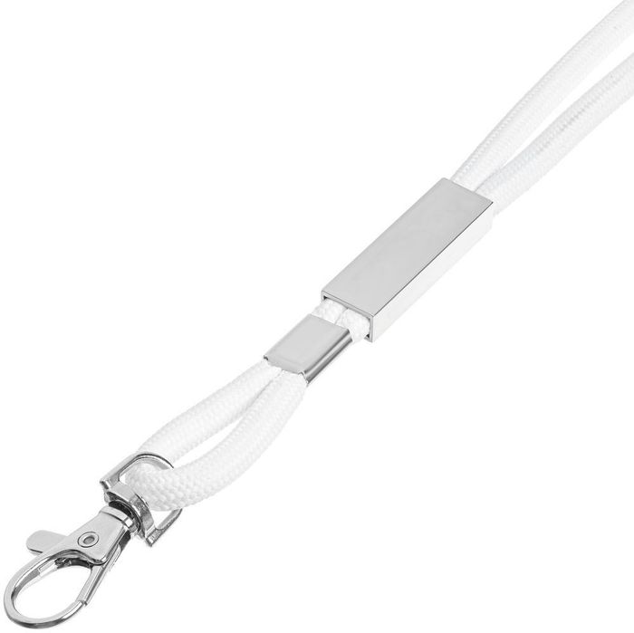 Шнурок для бейджа Tube Metal, белый