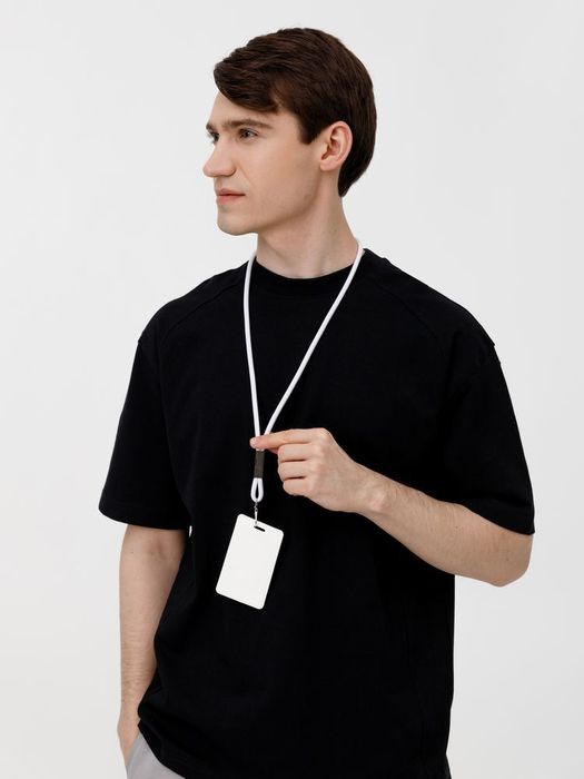 Шнурок для бейджа Tube Metal, белый