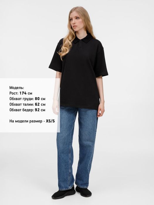 Рубашка поло унисекс Tiimi, черная