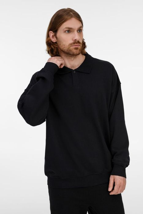 Свитшот оверсайз унисекс S6, черный