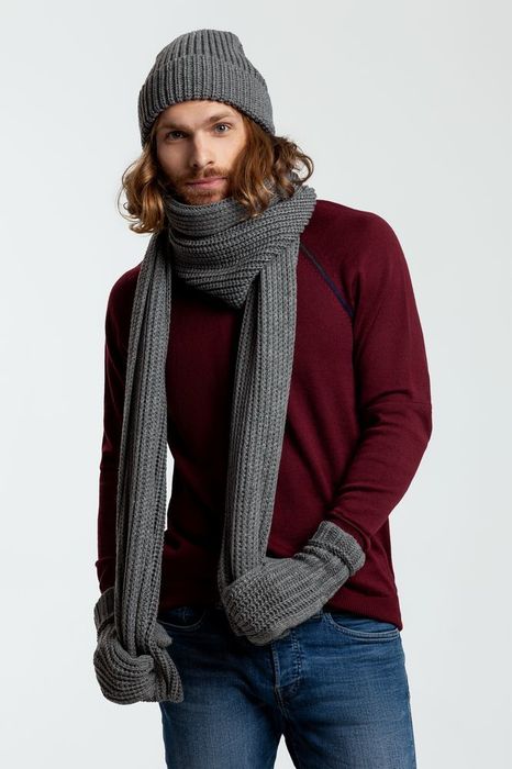 Шарф Nordkyn, серый меланж (эбонит)