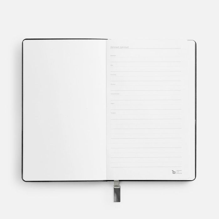 Ежедневник Petrus, недатированный, черный с серебром