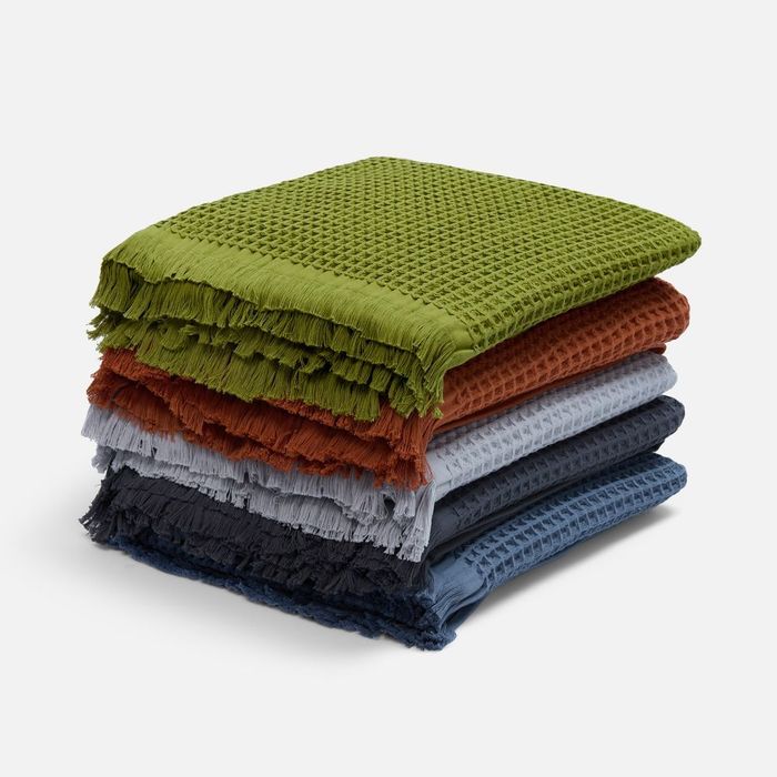 Плед вафельный Elenglect, зеленый