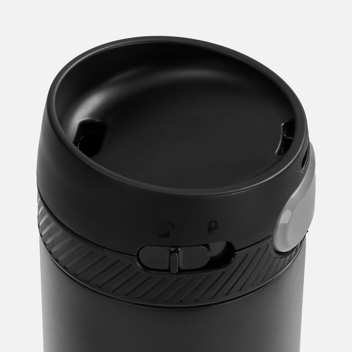 Термостакан X1 с цветной кнопкой, черный с серым