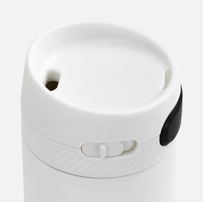 Термостакан X1 с цветной кнопкой, белый с черным