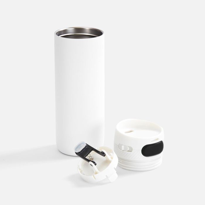 Термостакан X1 с цветной кнопкой, белый с черным