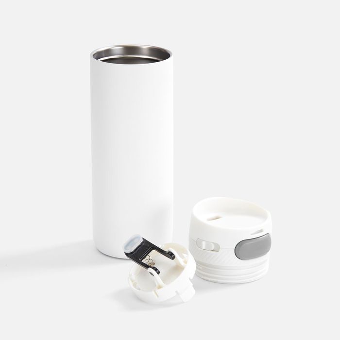 Термостакан X1 с цветной кнопкой, белый с серым