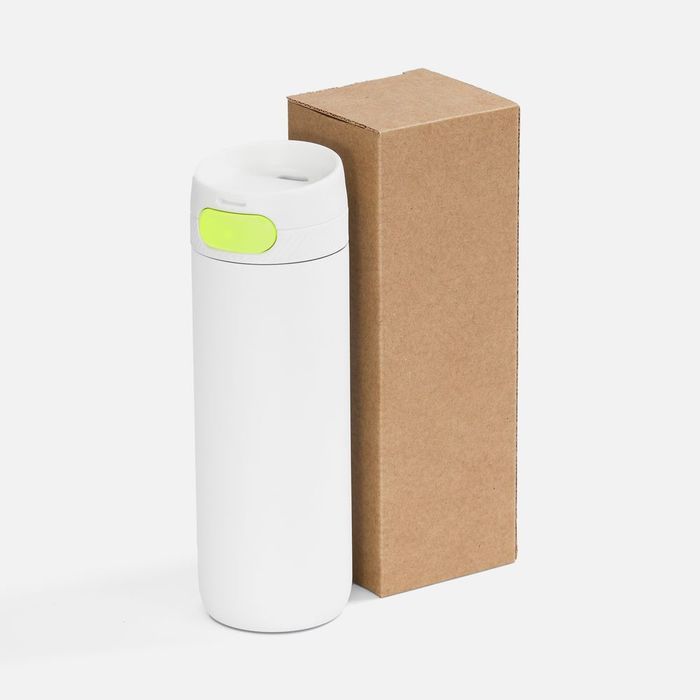 Термостакан X1 с цветной кнопкой, белый с желтым