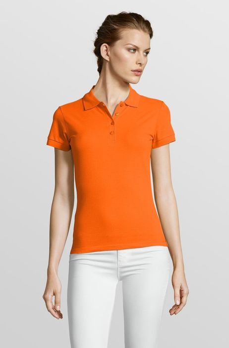 Рубашка поло женская PEOPLE 210, оранжевая