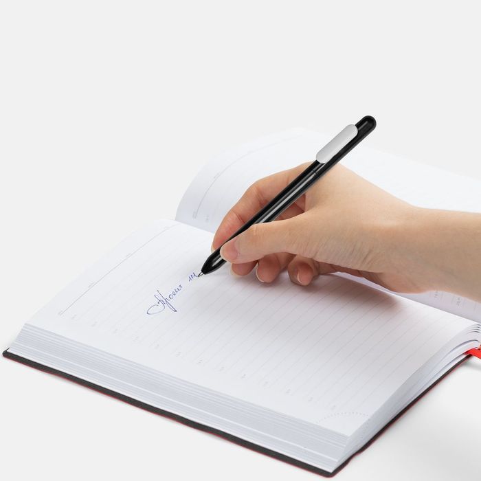 Ручка шариковая Slider, черная с белым