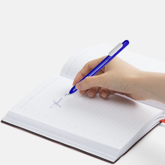 Ручка шариковая Slider, синяя с белым