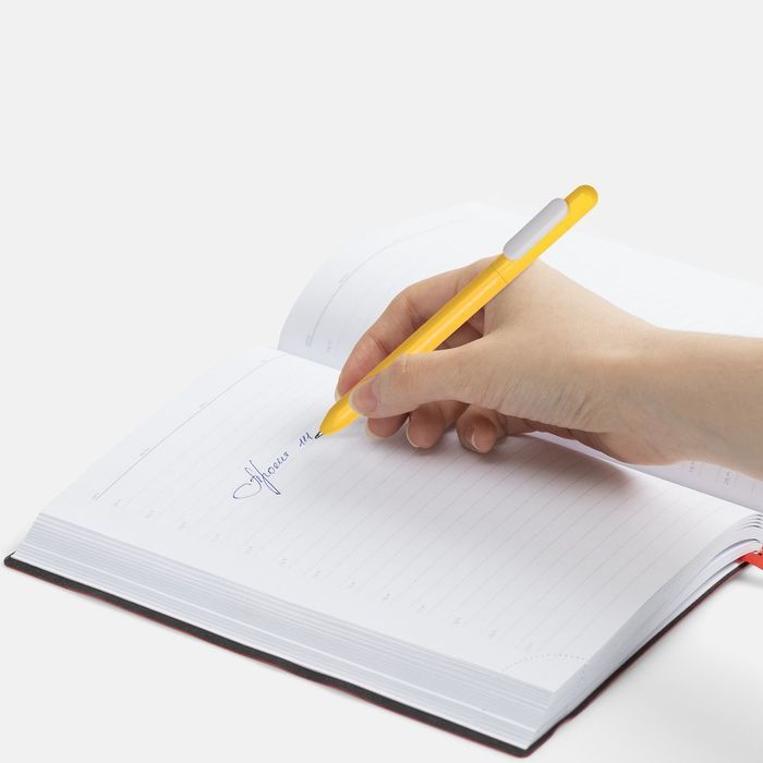 Ручка шариковая Slider, желтая с белым