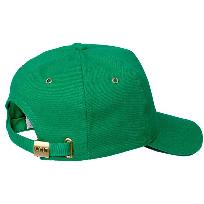 Бейсболка Unit Classic, ярко-зеленая с черным кантом