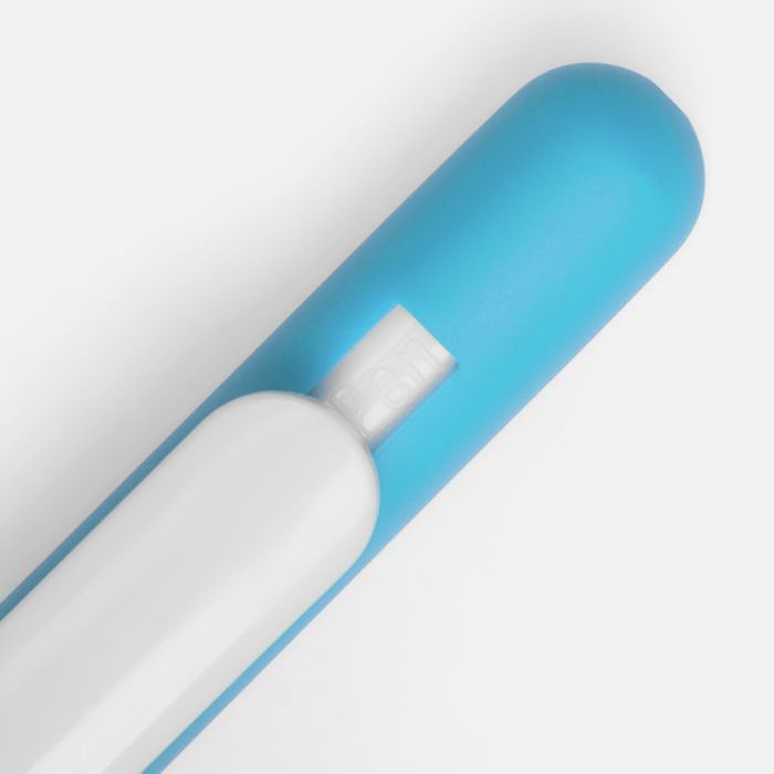 Ручка шариковая Slider Soft Touch, голубая с белым