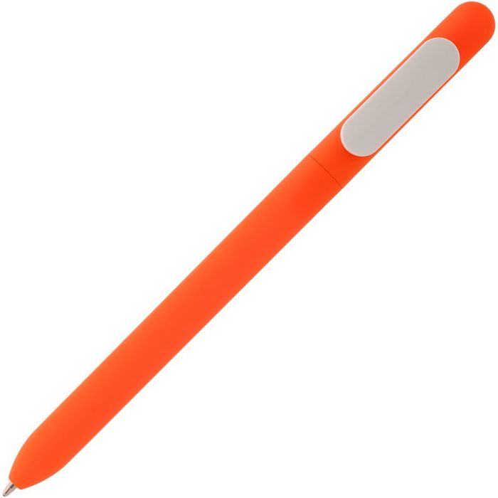 Ручка шариковая Slider Soft Touch, оранжевая с белым