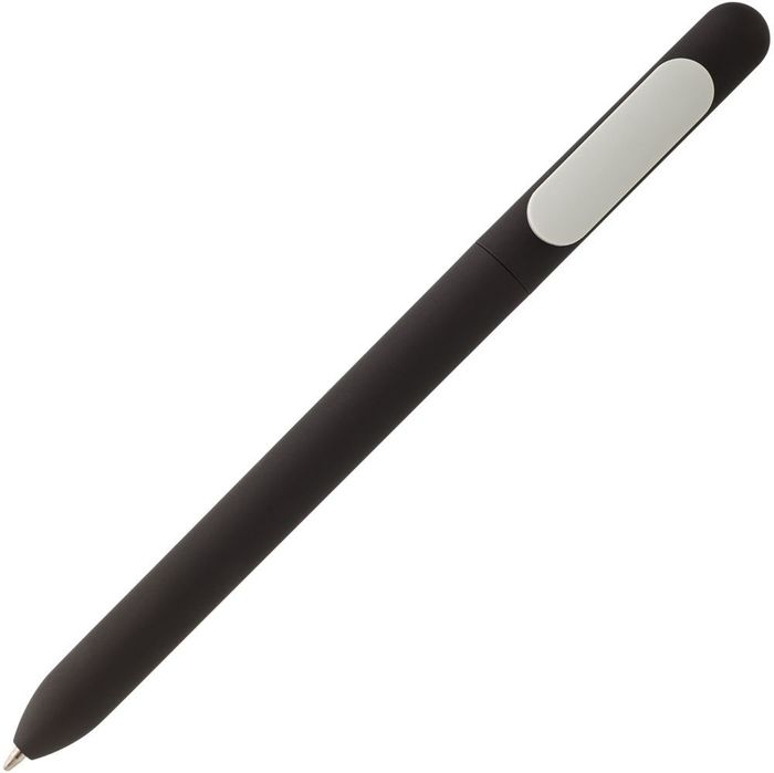Ручка шариковая Slider Soft Touch, черная с белым