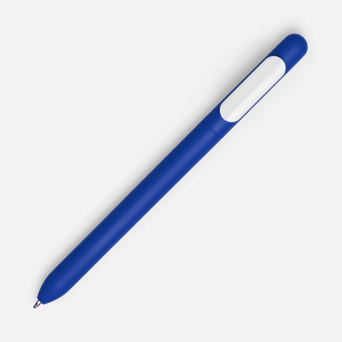 Ручка шариковая Slider Soft Touch, синяя с белым