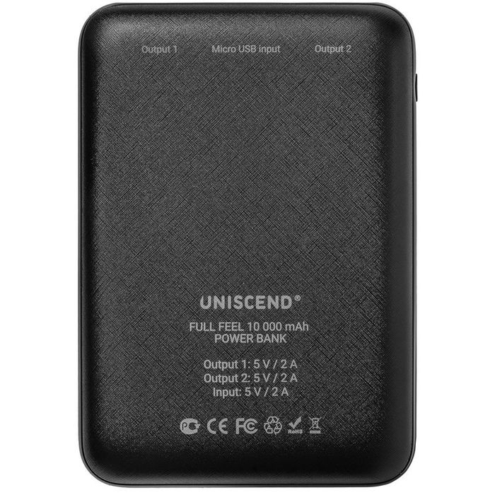 Внешний аккумулятор Uniscend Full Feel 10000 mAh с индикатором, черный