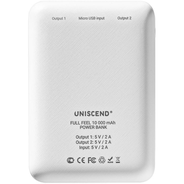 Внешний аккумулятор Uniscend Full Feel 10000 mAh с индикатором, белый