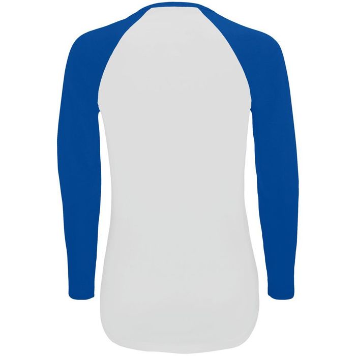 Футболка женская с длинным рукавом Milky LSL, белая с ярко-синим