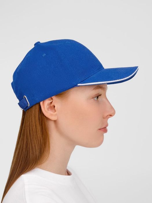 Бейсболка BUFFALO, ярко-синяя с белым