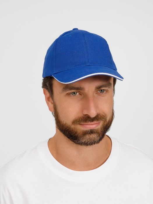 Бейсболка BUFFALO, ярко-синяя с белым
